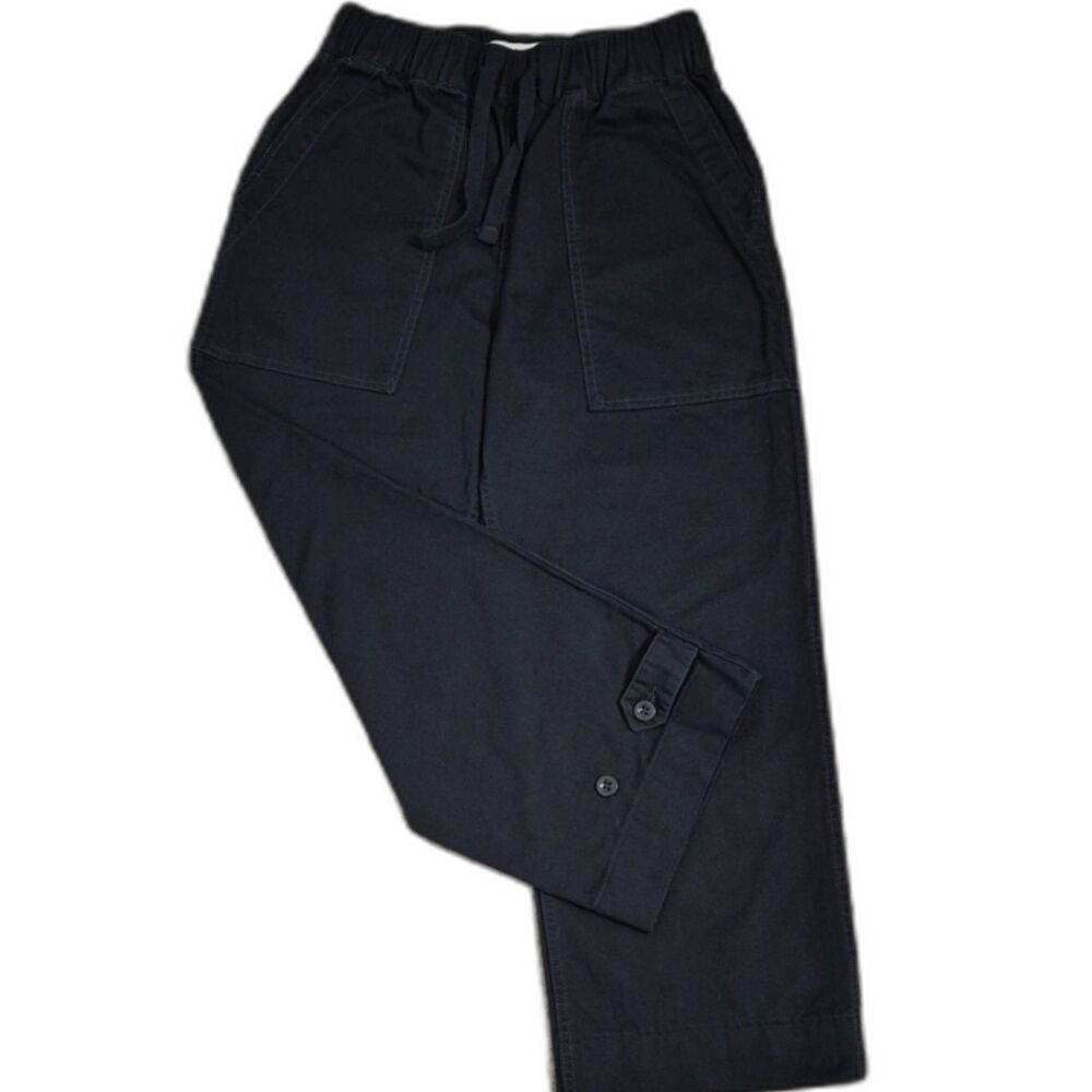 Buck Mason Herringbone Utility Pants S Black Wide Leg Pull-On Fatigue Workwear - Picture 5 of 10